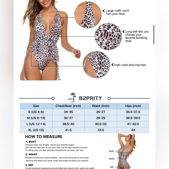 Multi-way Women’s One Piece Swimsuit High Waist Bikini with Tie Medium, Black - Picture 5 of 12